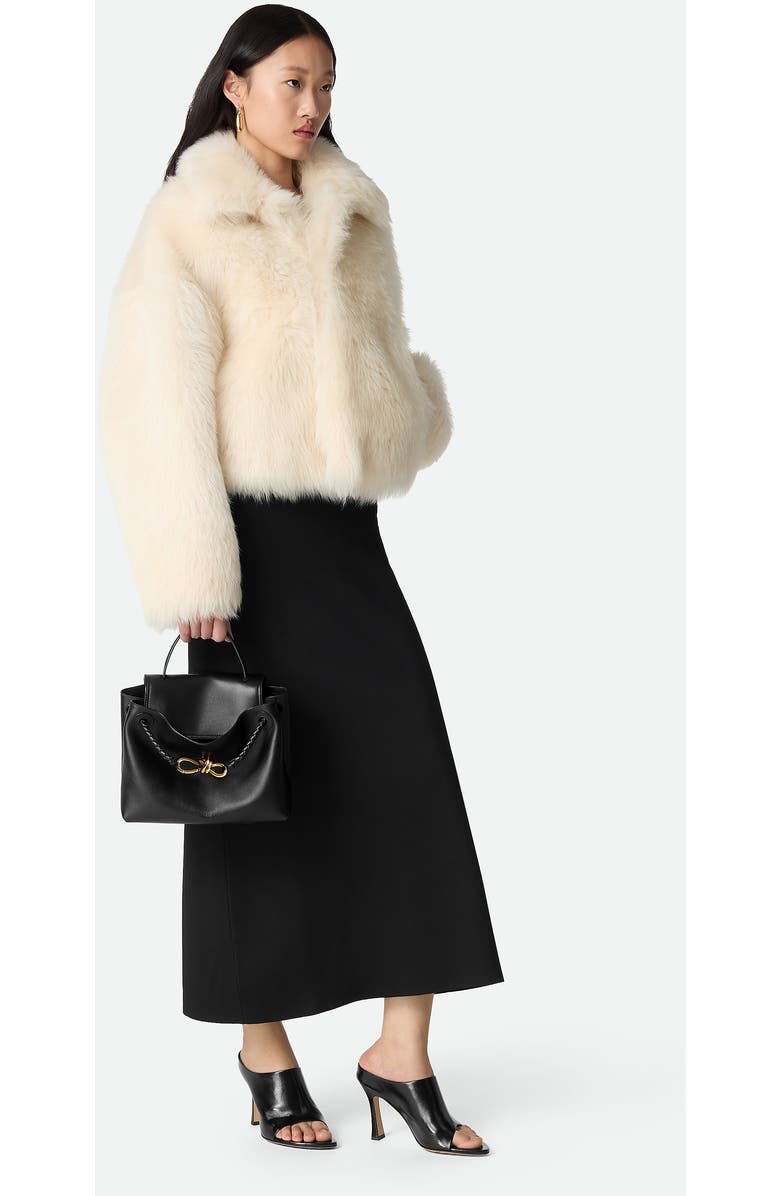 Bottega Veneta Small Ciao Ciao Knot Detail Leather Top Handle Bag, Alternate, color, 1019 Black-M Brass