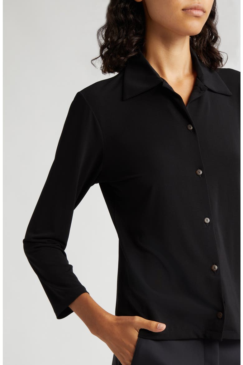 Long Sleeve Button-Up Shirt, Alternate, color, BLACK