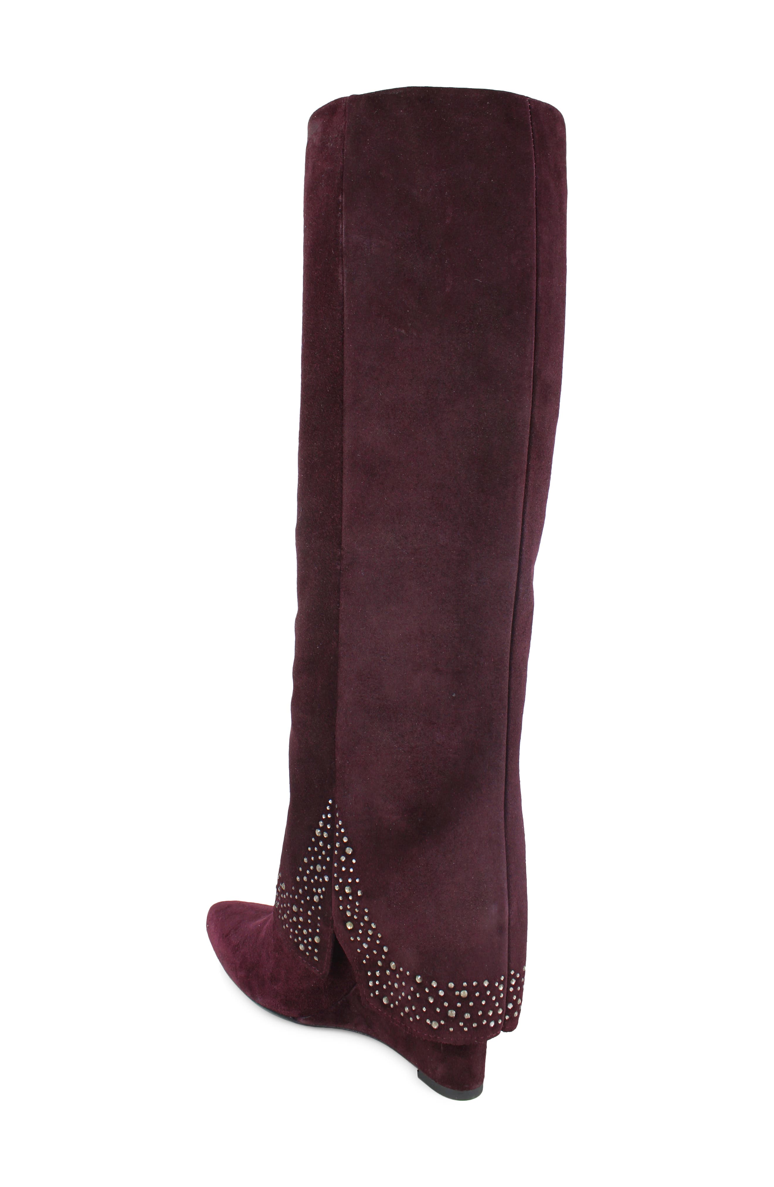 Isolde Knee High Boot, Alternate, color, WINE SUEDE