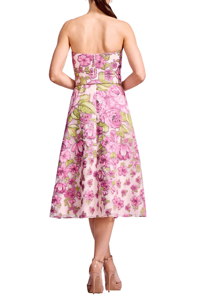 Allegra Brocade Strapless Cocktail Dress, Alternate, color, PINK BLOSSOM MULTI