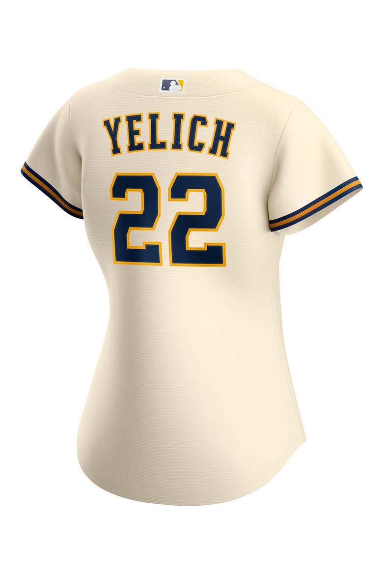 Women's Nike Christian Yelich Cream Milwaukee Brewers Home Replica Player Jersey, Alternate, color, CREAM