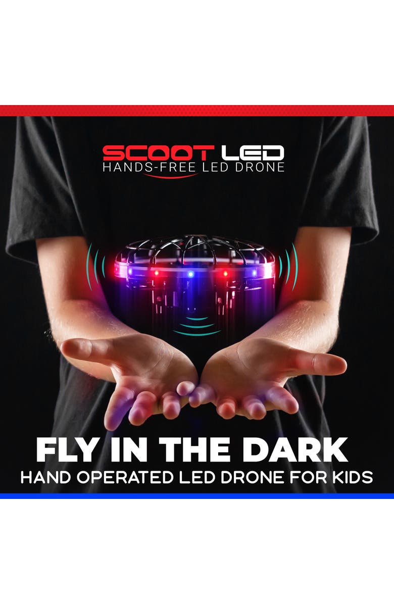 Force1 Scoot LED Hand Operated Drone - Red/Blue, Alternate, color, 