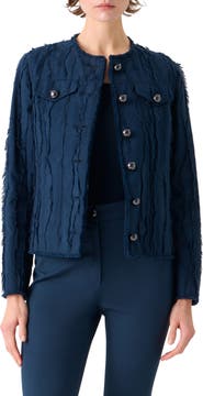 Akris punto Fringe Jacquard Jacket