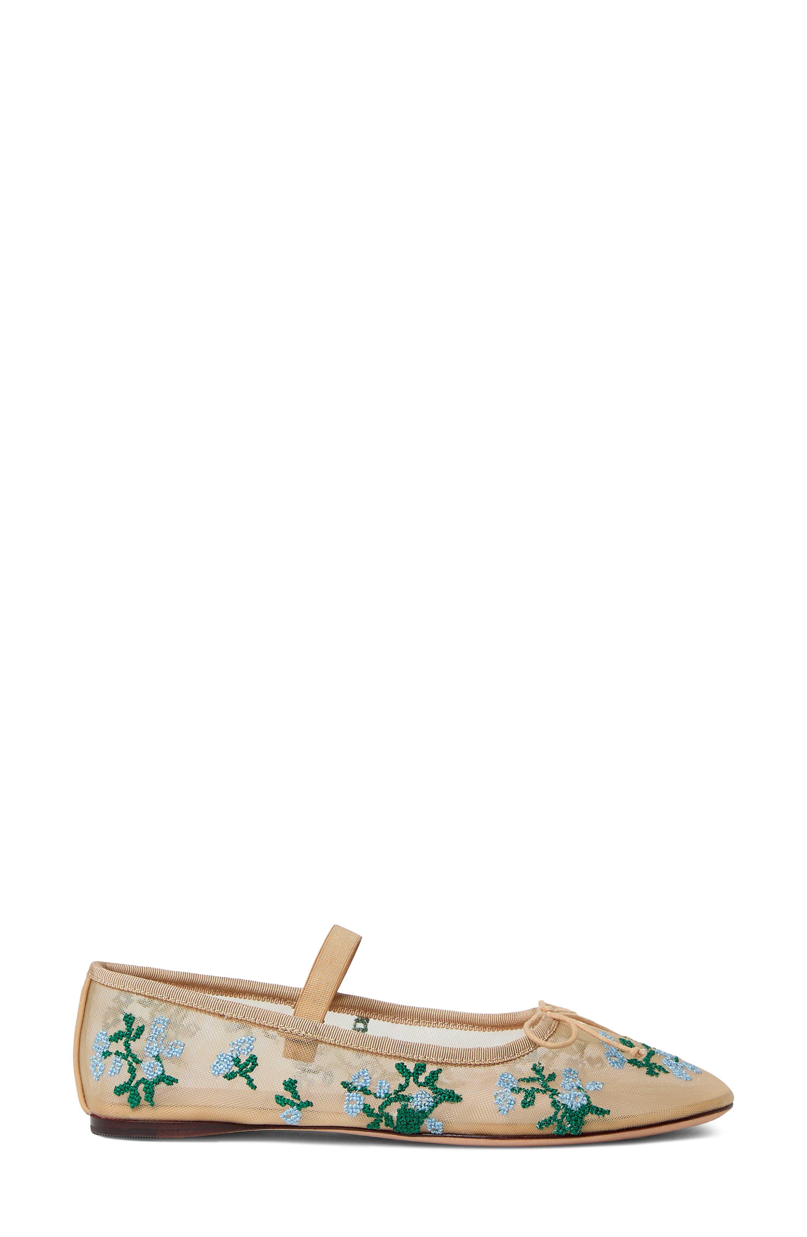 Loeffler Randall Leonie Mary Jane Flat, Alternate, color, Caramel/ Green/ Blue