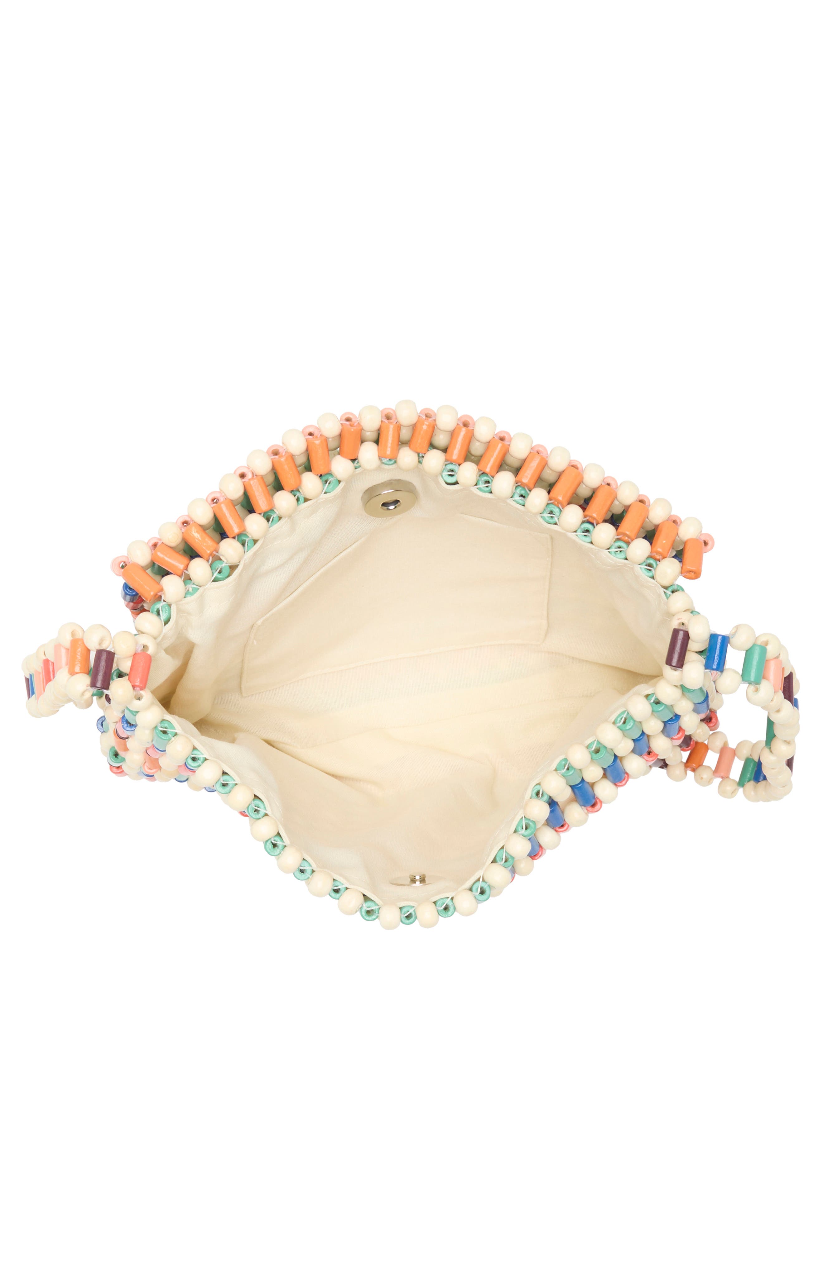 Collection XIIX Wooden Beaded Bag, Alternate, color, Ivory Multi