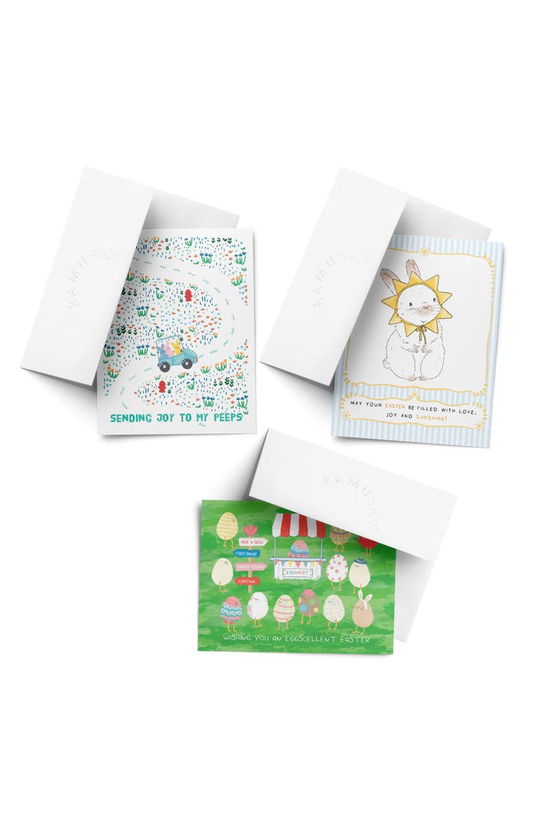 Easter/Spring Assorted Greeting Card Pack (3ct) "Peeps, Sunny Bunny, Eggcellent Easter", Main, color, Multi-Pack