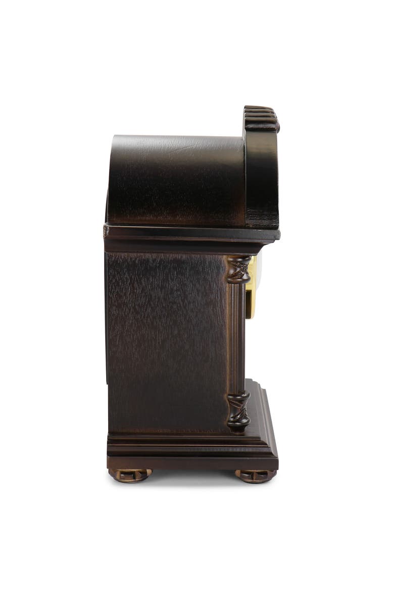 Chocolate Wood Mantel Clock with Chimes, Alternate, color, Chocolate