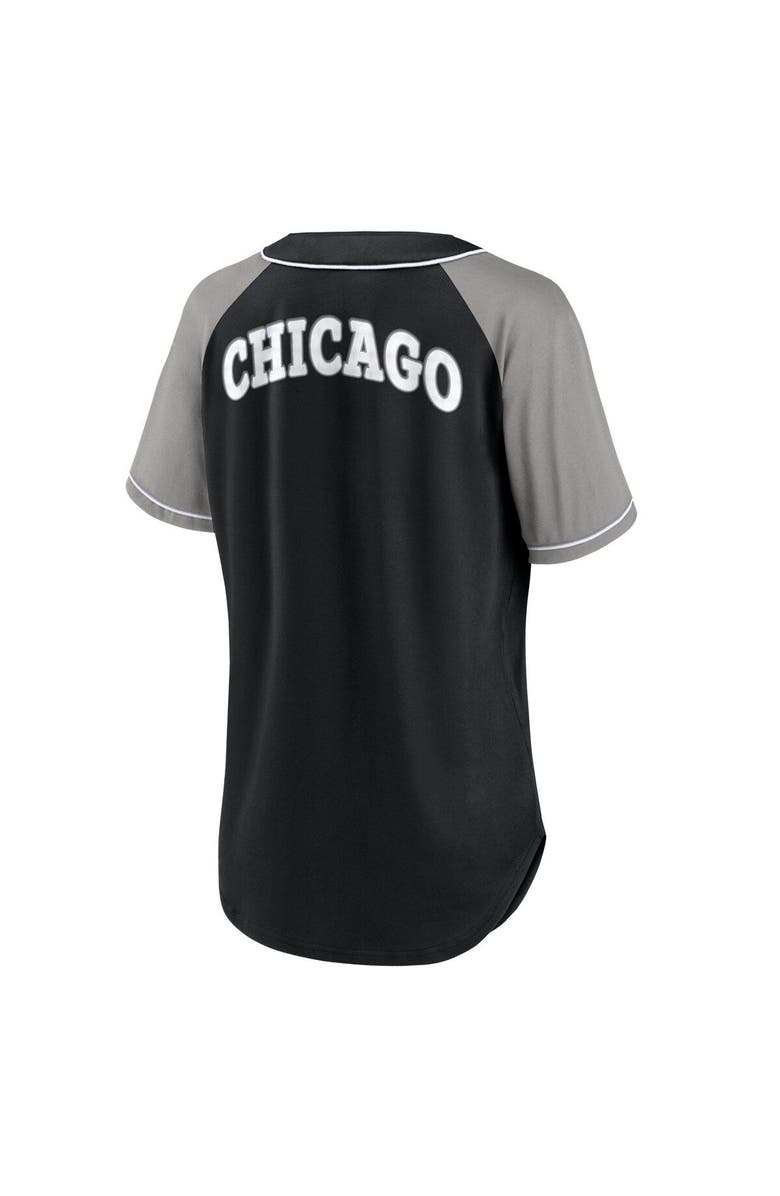 FANATICS Women's Fanatics Branded Black Chicago White Sox Ultimate Style Raglan V-Neck T-Shirt, Alternate, color, Black