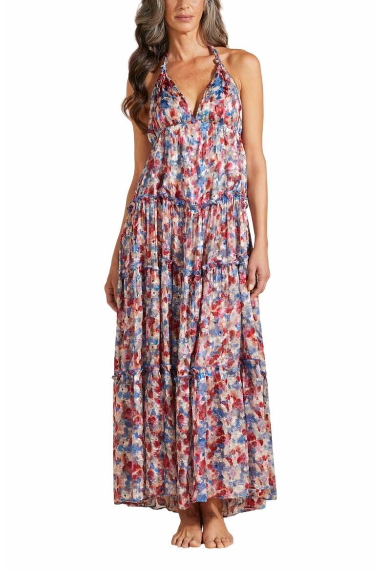 Women's Flowers In The Sky Viscose Long Backless Dress, Main, color, PALACE
