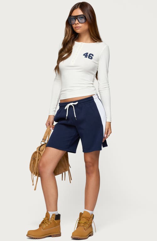 Edikted Drawstring Bermuda Shorts In Blue