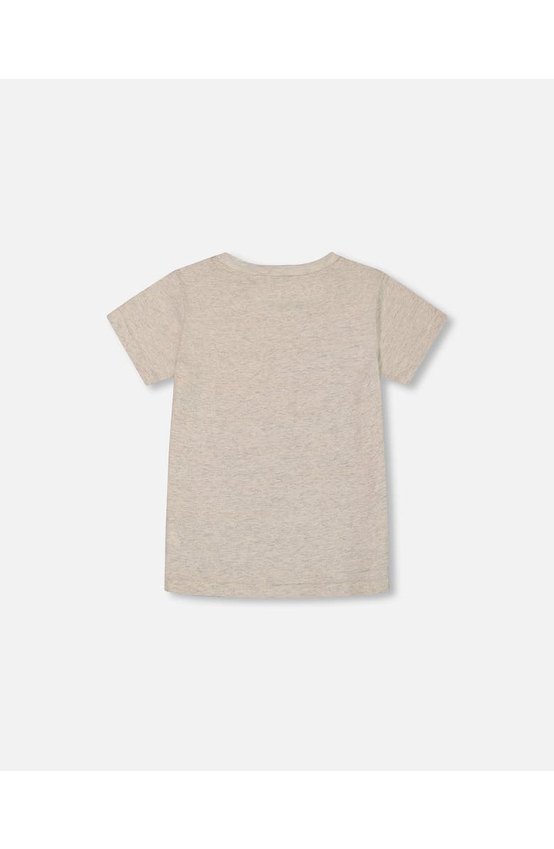 Deux par Deux Boy's Organic Cotton Graphic Tee Light Gray Shimmer, Alternate, color,