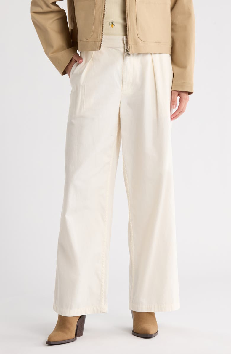 Lucky Brand Pleated Wide Leg Pants, Main, color, Tofu