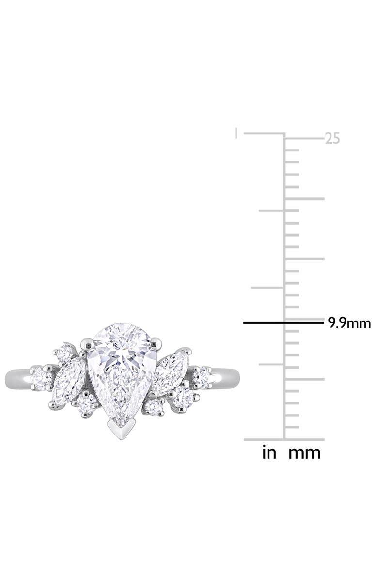 Julianna B. Lab-Grown Diamond Pear Cluster Ring 14k, Alternate, color, White Gold
