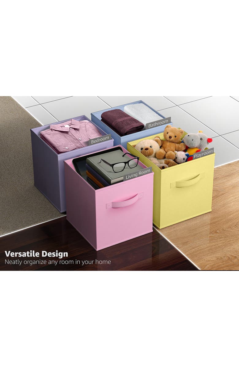 SORBUS 8-Pack Foldable Storage Cube Bins, Alternate, color, Light Pastels