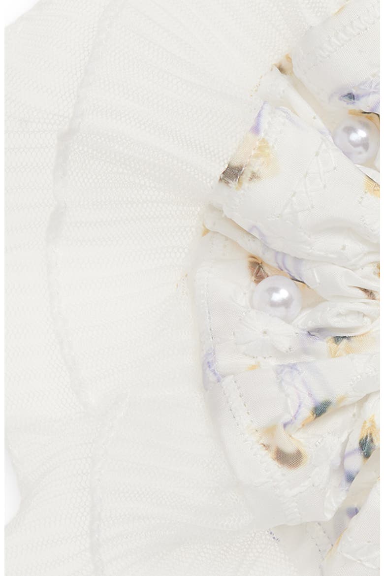 Pretty Plissé Scrunchie, Alternate, color, IVORY MULTI