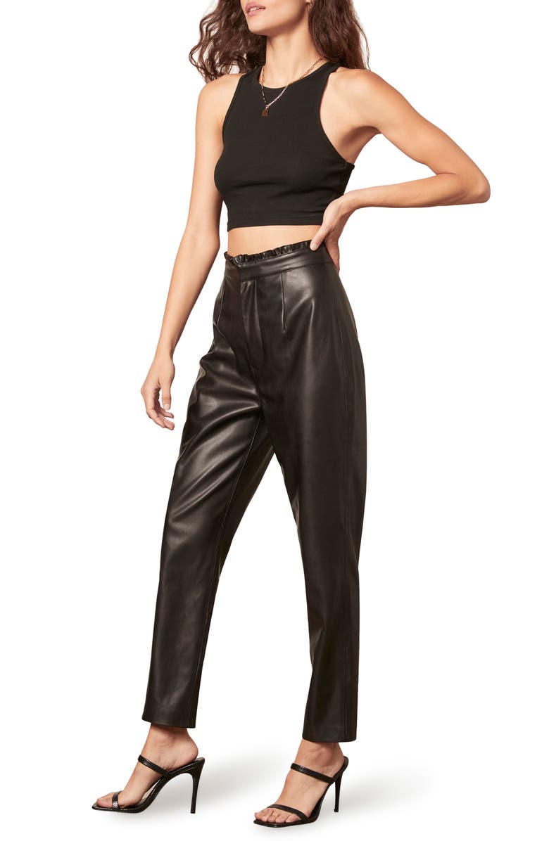 BB Dakota by Steve Madden BB Dakota LA Woman Paperbag Waist Faux Leather Pants, Alternate, color,