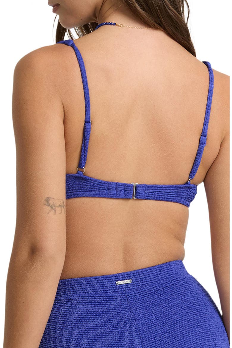 Crinkle Crush Ruby Underwire Bikini Top, Alternate, color, ROYAL BLUE