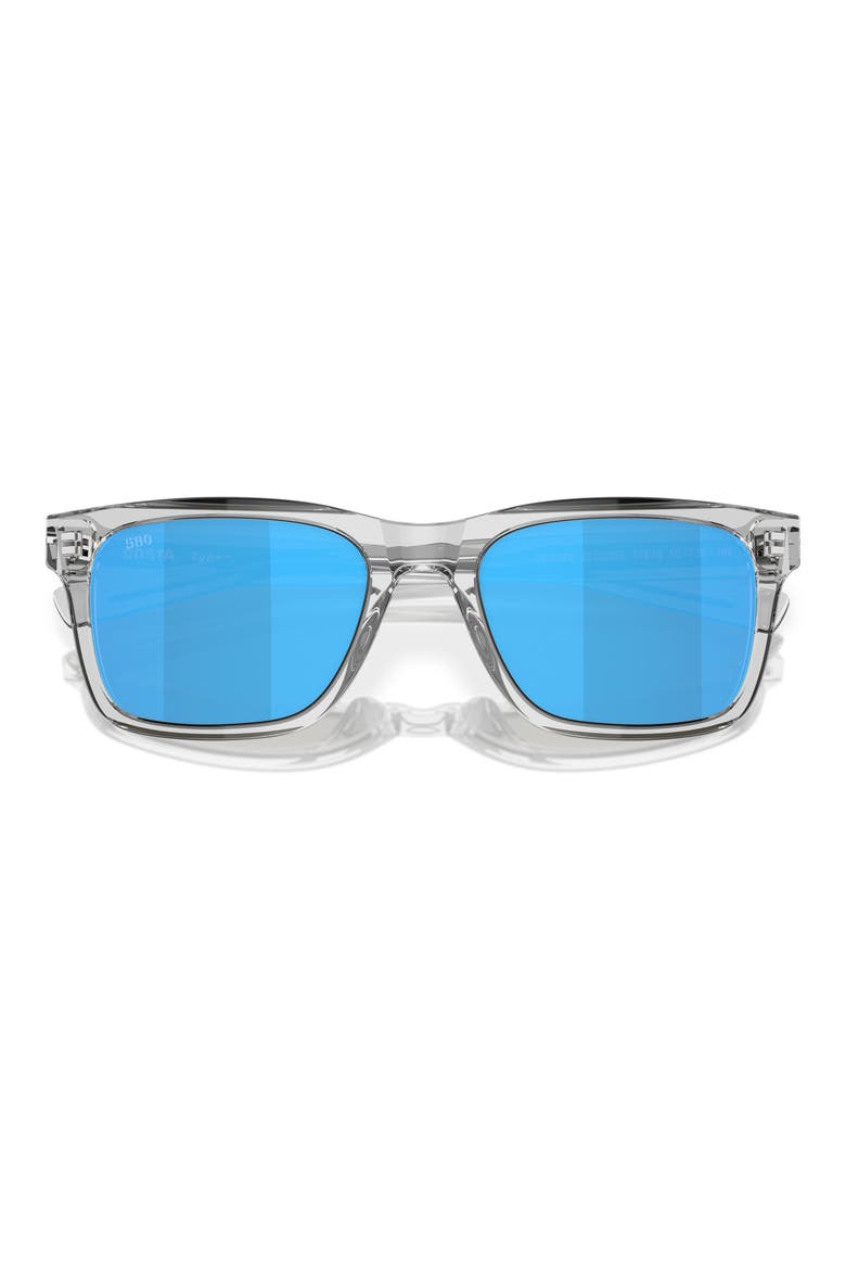 Tybee 55mm Polarized Rectangular Sunglasses, Alternate, color, TRANSPARENT GREY