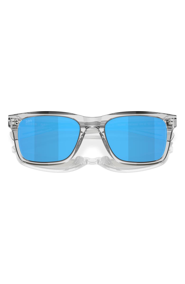 Costa Del Mar Tybee 55mm Polarized Rectangular Sunglasses, Alternate, color, Transparent Grey