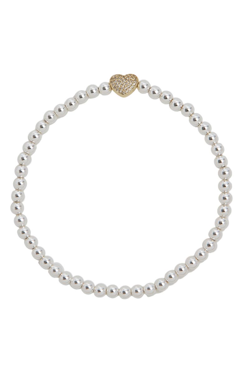 Argento Vivo Sterling Silver Beaded Stretch Bracelet, Main, color, 