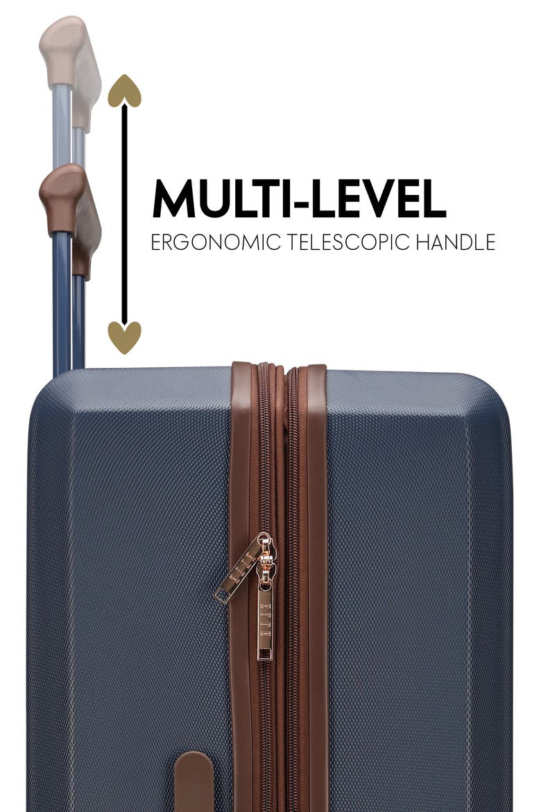 Luxe Journey 3 Piece Expandable Retro Spinner Luggage Set, Alternate, color, Navy