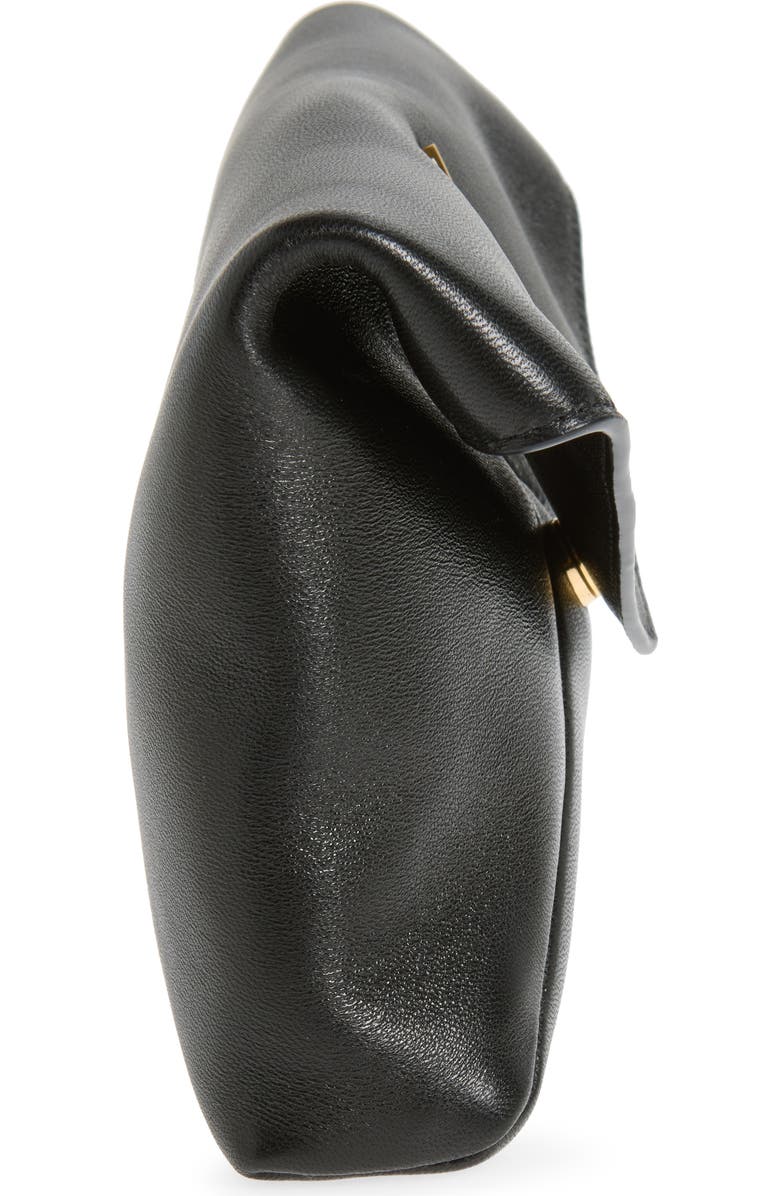 Saint Laurent Small Cassandre Leather Envelope Pouch Clutch, Alternate, color, Black