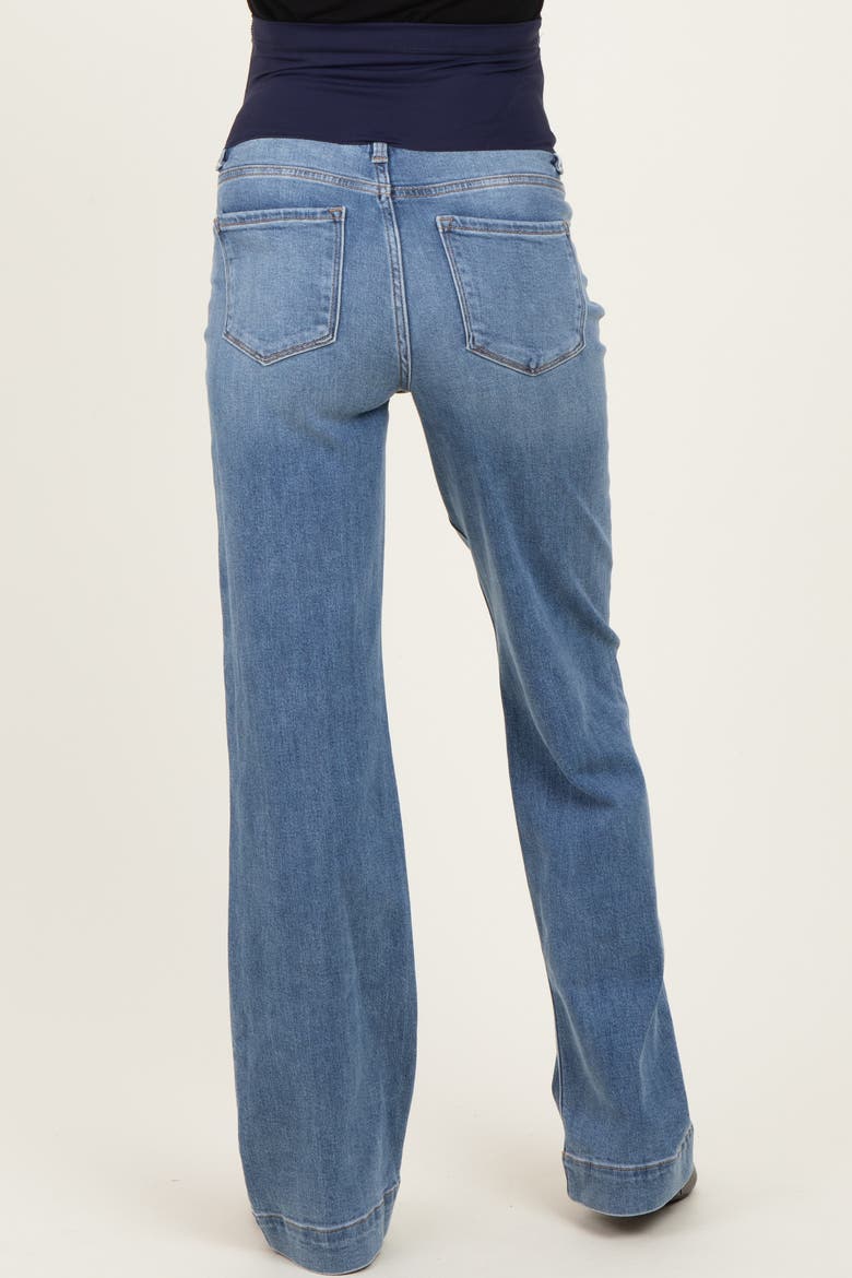 Wide Hem Straight Leg Maternity Jeans, Alternate, color, Blue