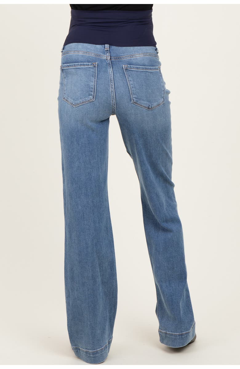 PinkBlush Wide Hem Straight Leg Maternity Jeans, Alternate, color, Blue