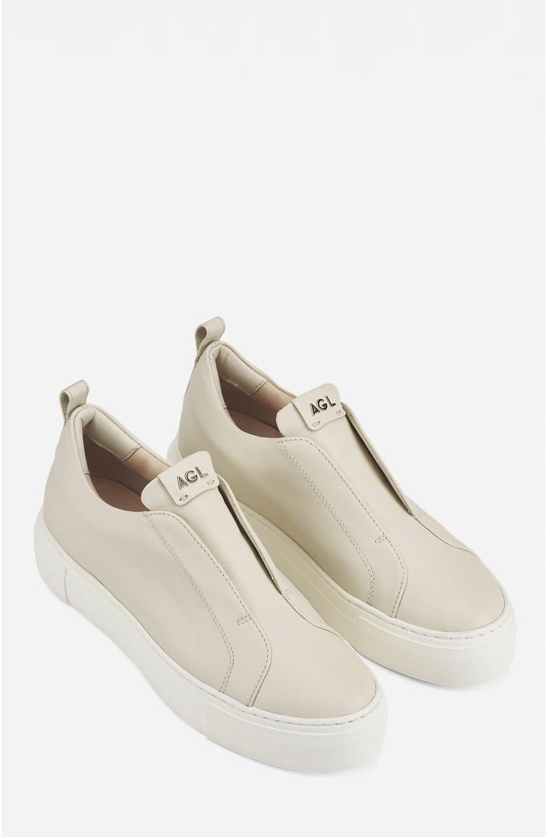 AGL Clementina sneaker in water-resistant velour, Alternate, color, Milky