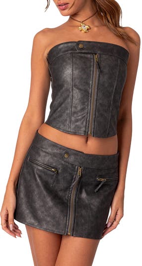 Faux Leather Corset Top