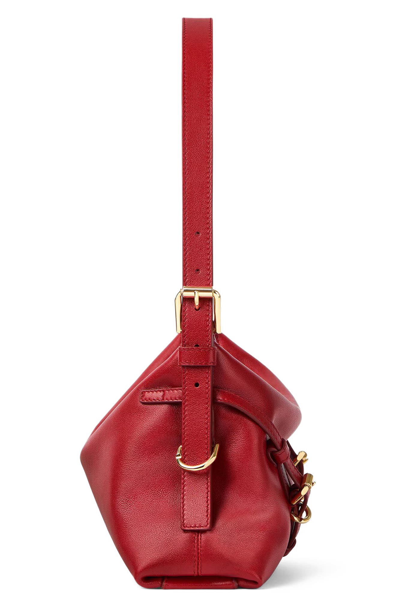 Mini Voyou Leather Shoulder Bag, Alternate, color, 601-DARK RED