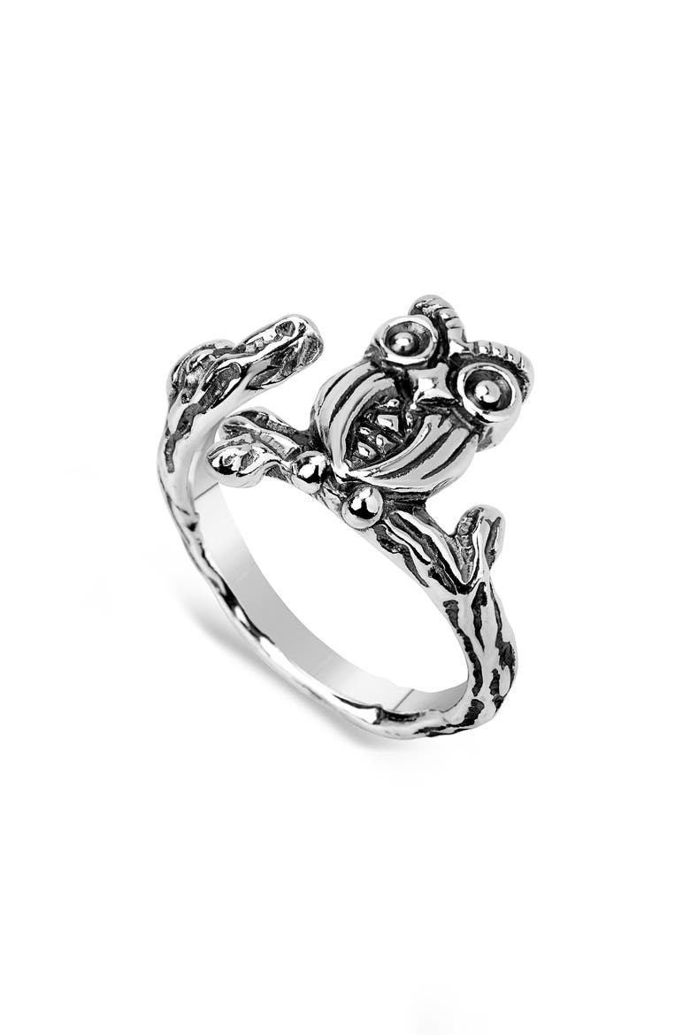 Sterling Silver Owl Ring, Main, color, SILVER