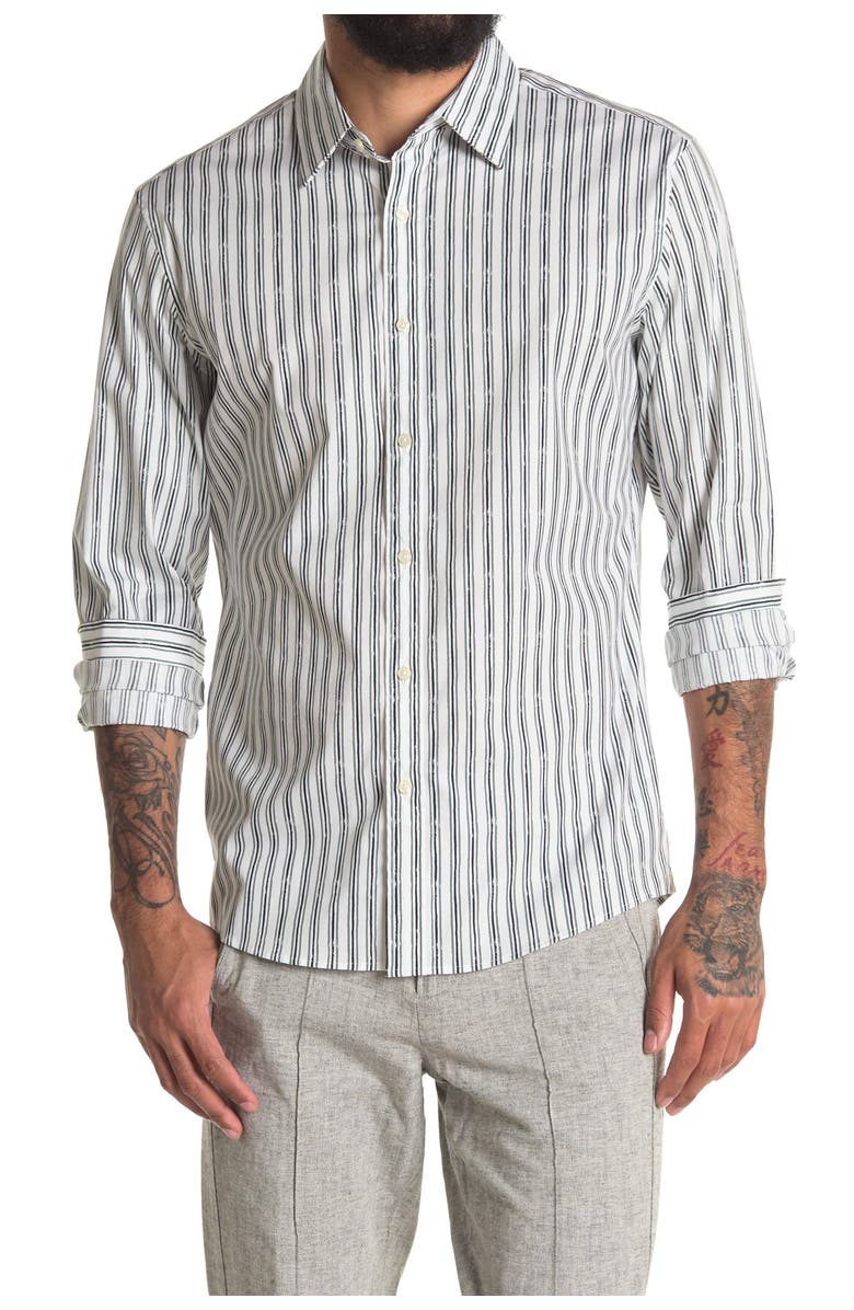 Michael Kors Broken Stripe Slim Fit Sport Shirt, Main, color, 