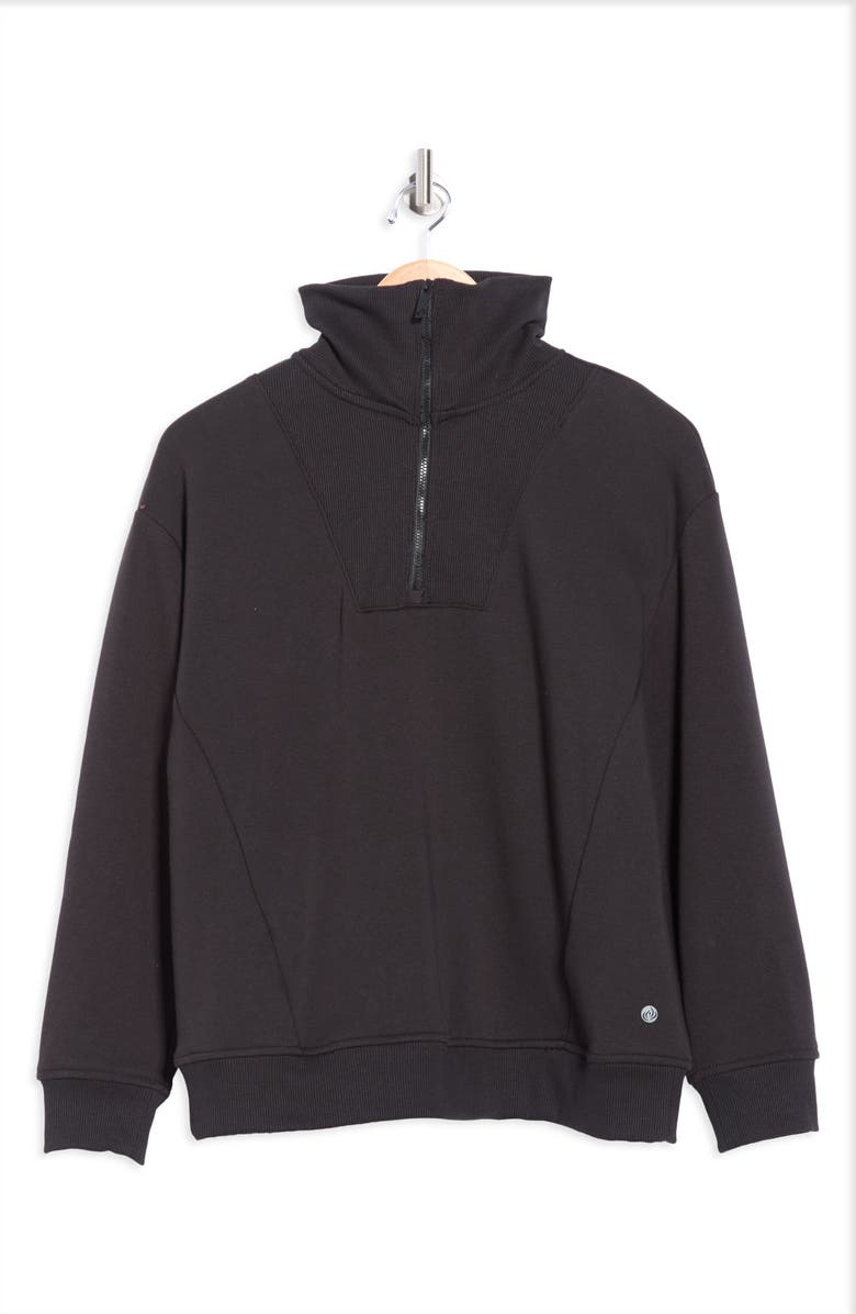 APANA Soft Summit Quarter Zip Sweatshirt, Alternate, color, Rich Black