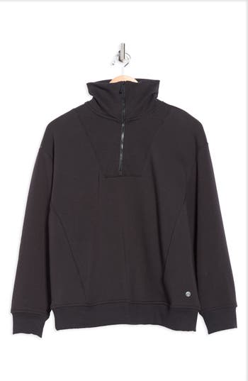 Apana Soft Summit Quarter Zip Sweatshirt In Black