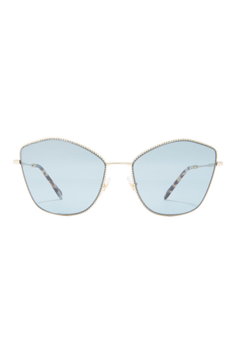 60mm Cat Eye Sunglasses, Main, color, PALE GOLD