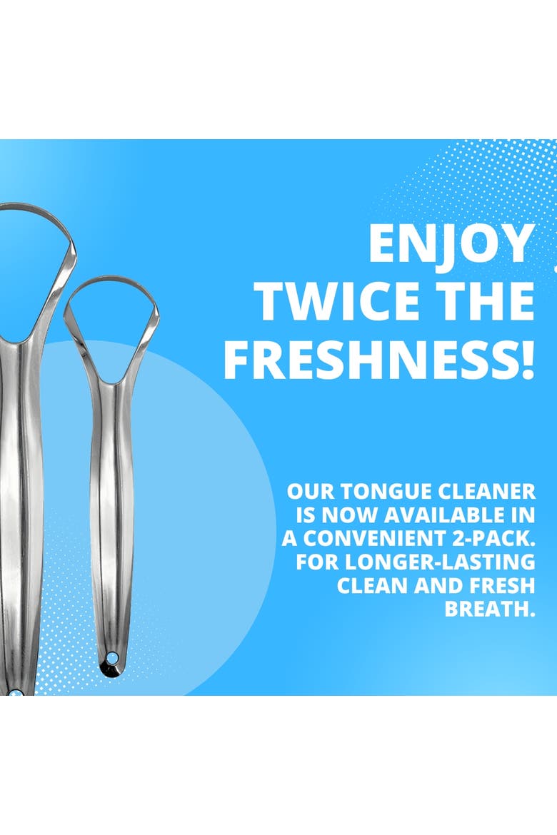 Stainless Steel Tongue Cleaner 2 Pack, Alternate, color, Silver