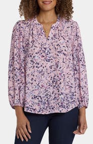 NYDJ Print Puff Shoulder Top