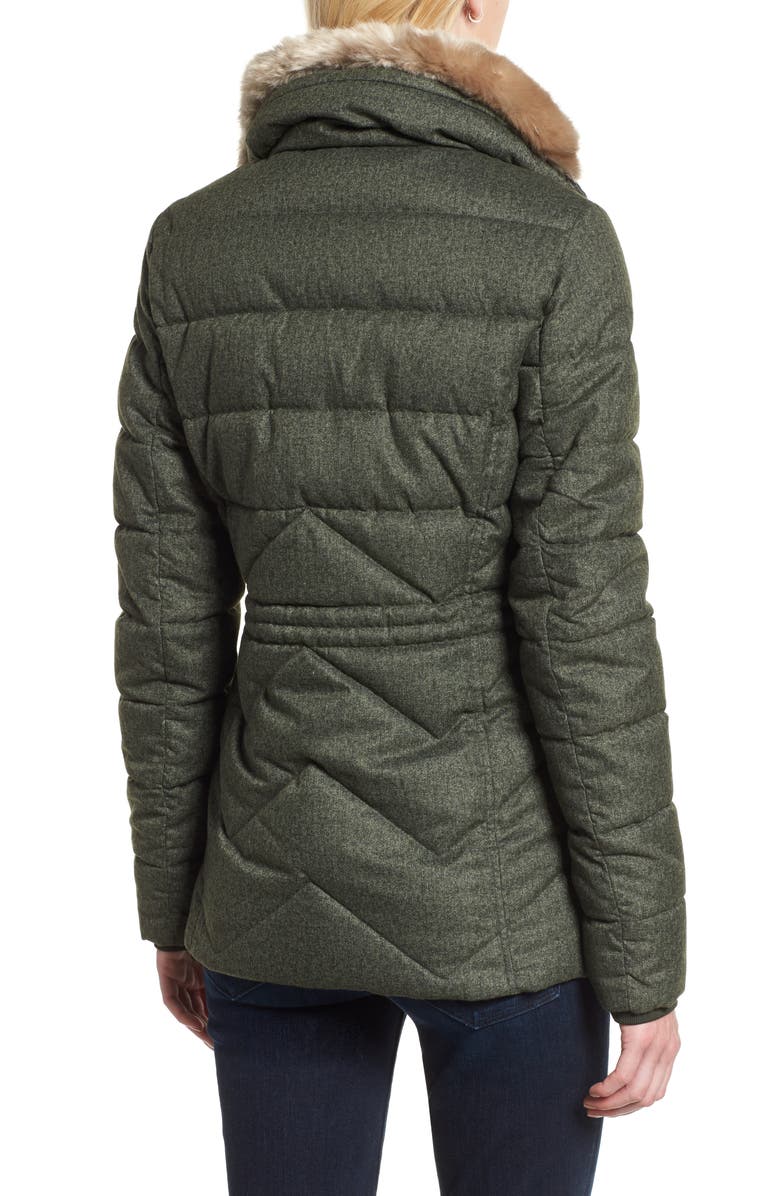 Barbour Langstone Faux Fur Trim Quilted Coat, Alternate, color,