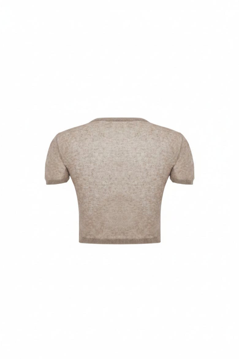 Short Sleeve Knit Top, Alternate, color, BEIGE