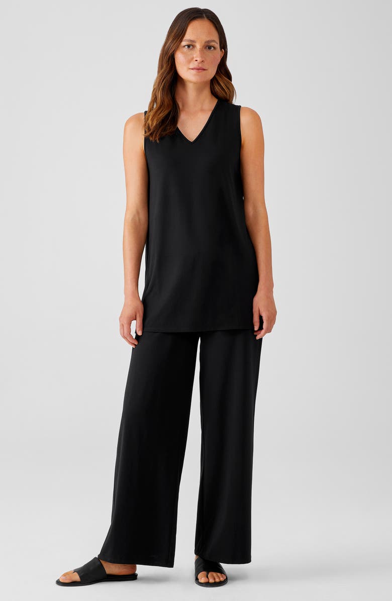 Eileen Fisher V-Neck Sleeveless Jersey Tunic Top, Alternate, color,