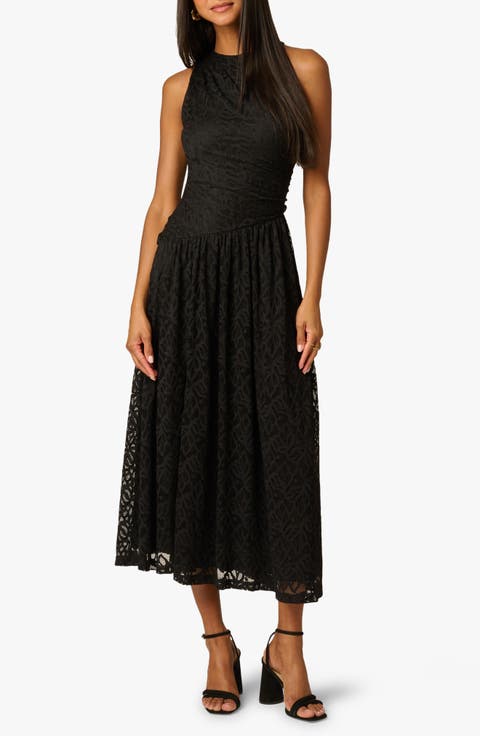 Stretch Lace Midi Dress