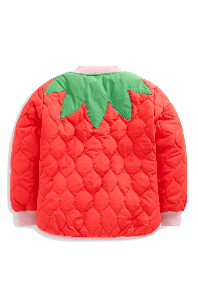 Kids' Fun Quilted Bomber Jacket, Alternate, color, STRAWBERRY APPLIQUE