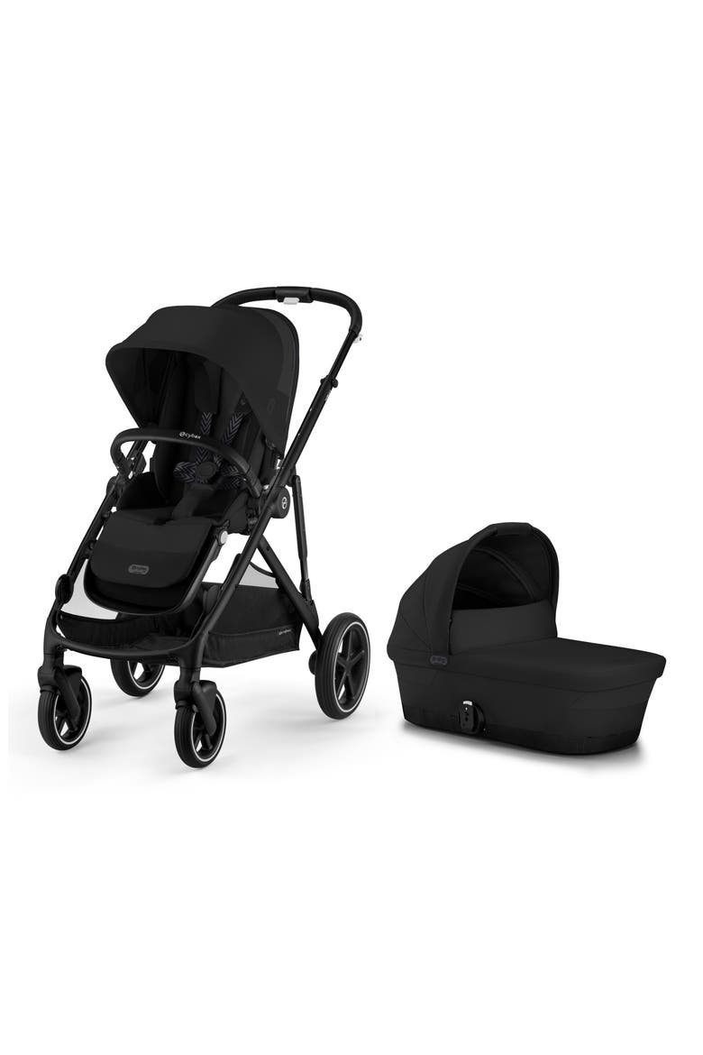 Gazelle S Single to Double Stroller System & Carrycot, Main, color, MOON BLACK