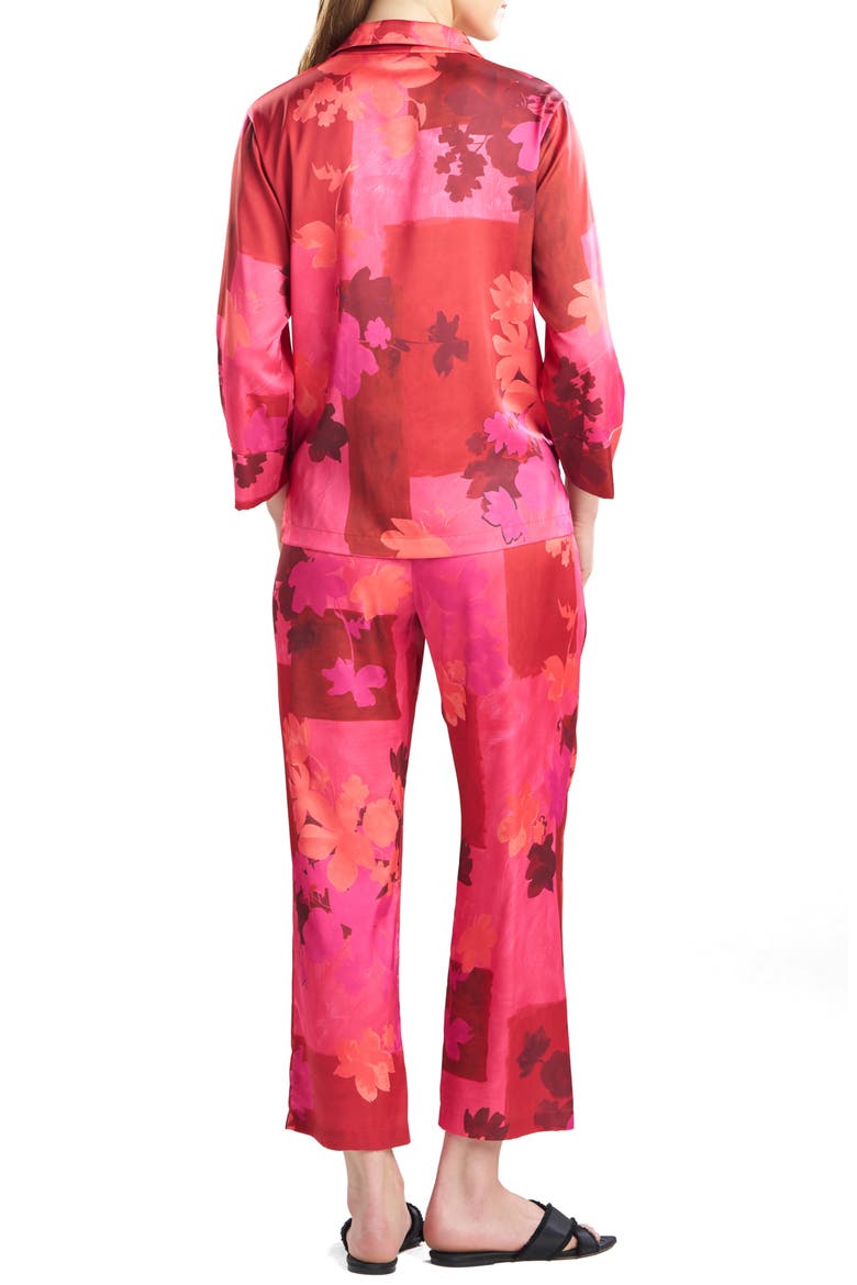 Coromandel Print Satin Pajamas, Main, color, COROMANDEL MAGENTA