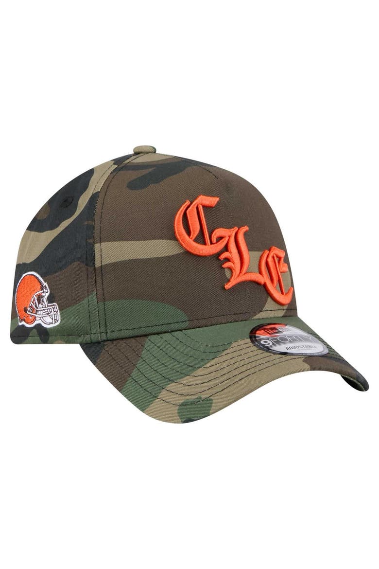 Men's New Era Camo Cleveland Browns Mystic Camo A-Frame 9FORTY Adjustable Hat, Alternate, color, Camo