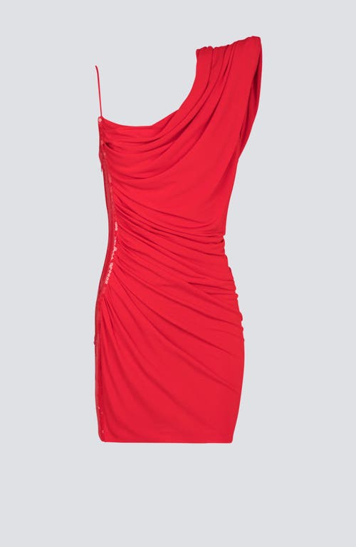 Balmain Sleeveless Sequin Dress Asymmetrical Neckline