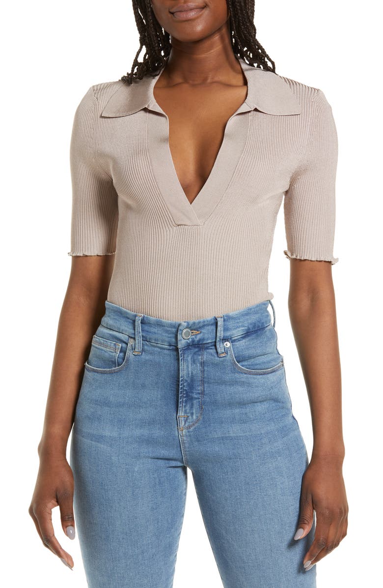 Good American Ribbed Polo, Main, color,