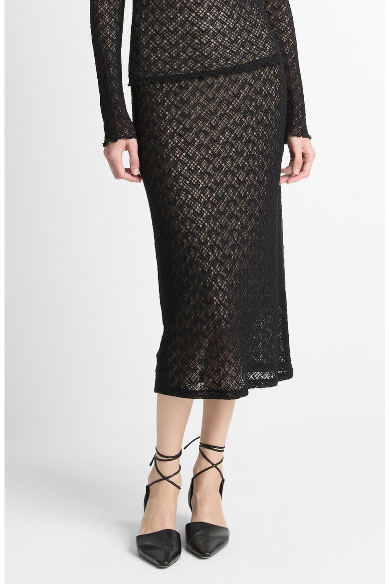 Lace Midi Skirt, Main, color, BLACK