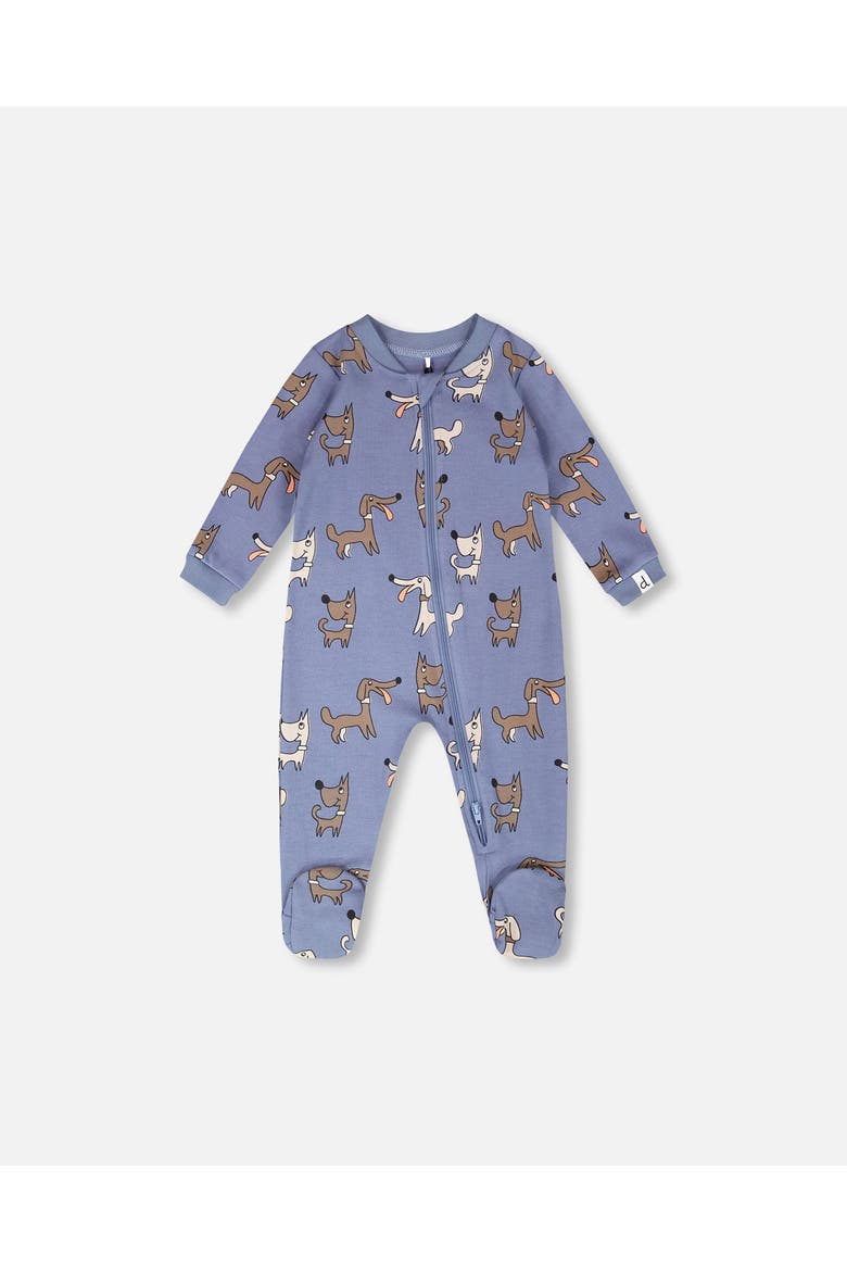 Organic Cotton One-Piece Dog Print Pyjama, Main, color, Blue Printed Dogs